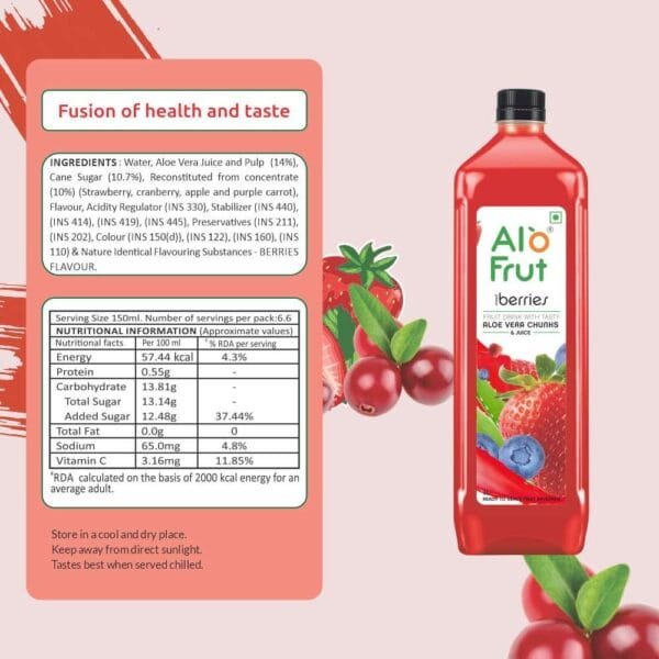 Alo Frut Aloevera + Mix Berries Juice - Image 3