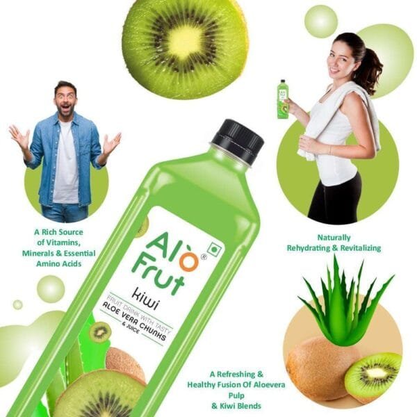 AloFrut Kiwi Aloe Vera Chunks & Juice - Image 2