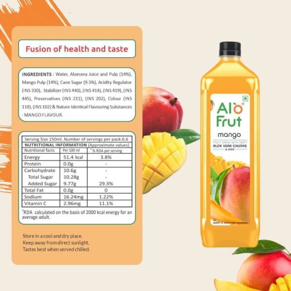 Alo Frut Aloevera + Mango Juice - Image 3