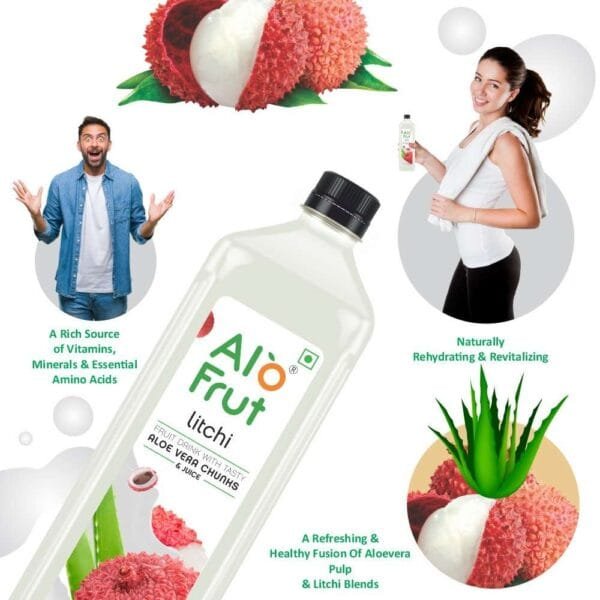 Alo Frut Aloevera + Litchi Juice - Image 2