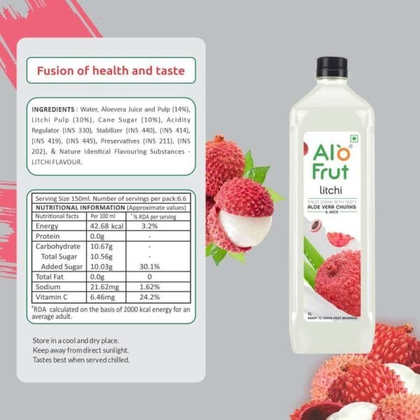 Alo Frut Aloevera + Litchi Juice - Image 3