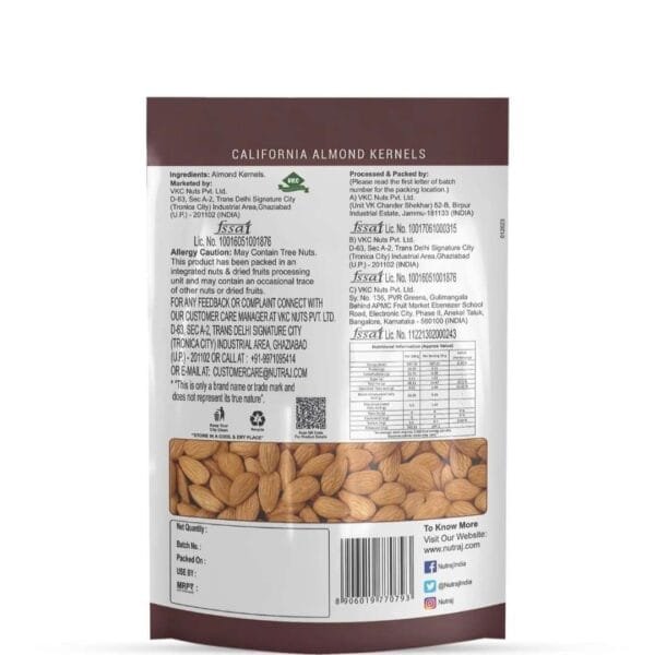 Nutraj California Almonds 250g - Image 3