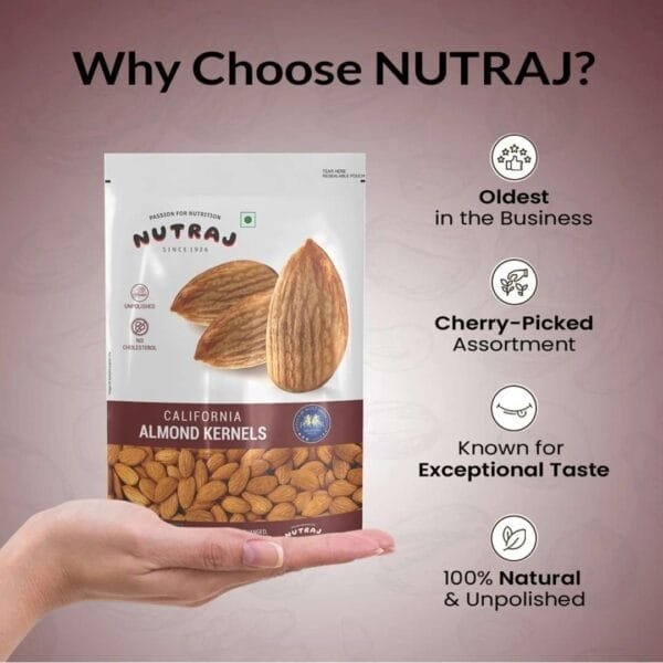 Nutraj California Almonds 250g - Image 4