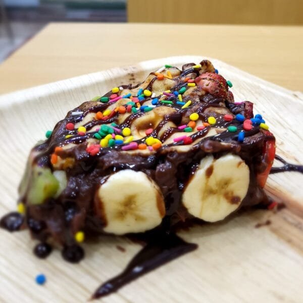 Mix Fruit With Nutrella waffle