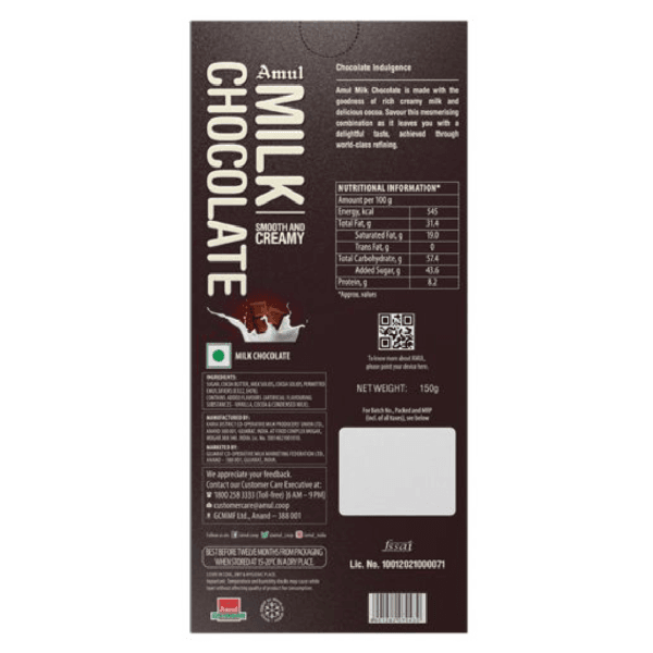 Amul Milk Chocolate 150 G - Image 2