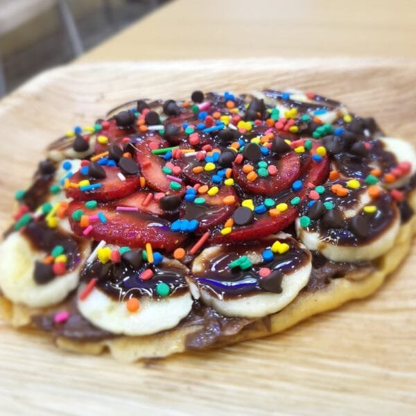 Mix Fruit With Nutrella pancake