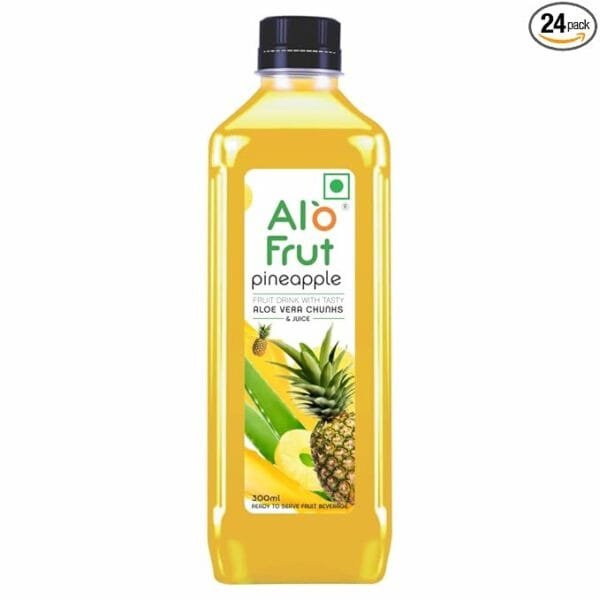 Alo frut Pineapple Fruit Drink with Tasty Aloevera Chunks & Juice - 200 ML