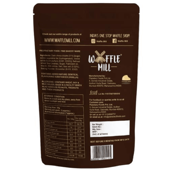 Waffle Mill - Waffle Chips - Dark Choco Drizzle and Sea Salt - 80g - Image 2