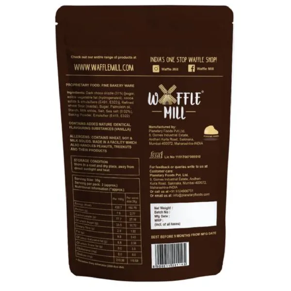 Waffle Mill - Waffle Chips - Dark Choco Drizzle and Sea Salt - 80g - Image 2
