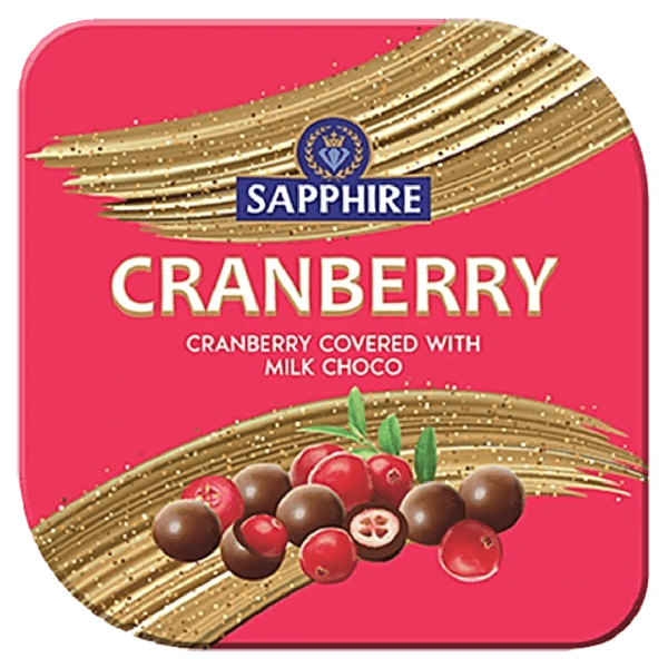 Sapphire Cranberries Covered With Milk Chocolate Gift Box, 90 g