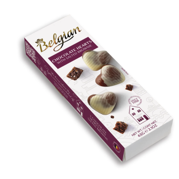 Belgian  Chocolate Hearts With Salted Brownie  60g
