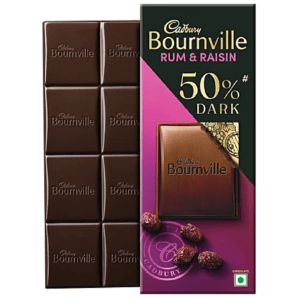Cadbury Bournville Rum & Raisin 50% Dark Chocolate Bar, 78 g